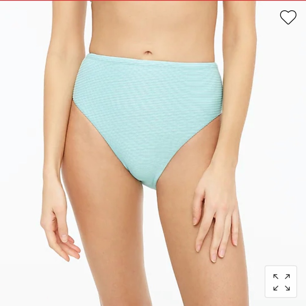 JCrew Rib bikini bottom with high-cut leg Sunwashed Aqua XS